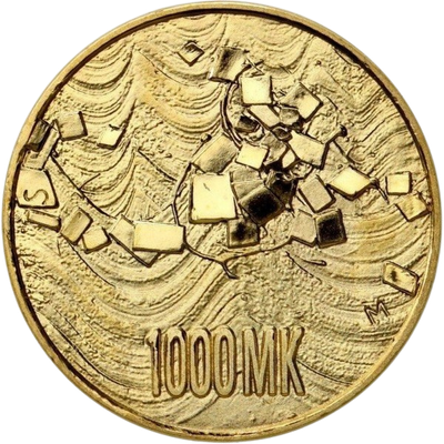 Suomi, 1000 markkaa 1992 - back