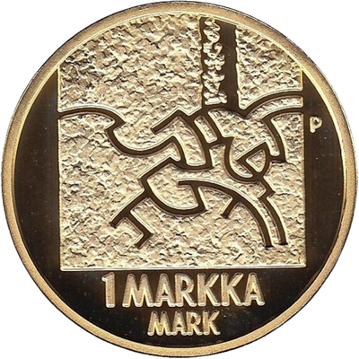 Suomi, 1 markka 2001 - back