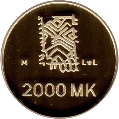 Suomi, 2000 markkaa 1995 - back