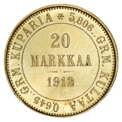 Suomi, 20 markkaa 1878-1913 - back