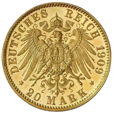Saksa, markka (arvot 5-20 markka) - back