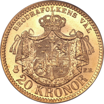 Ruotsi, kruunu (arvot 5-20 kr) - back